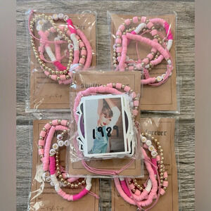 5 packs Taylor Swift Swiftie Lover Friendship Bracelets and stickers Bundle set